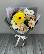 Букет цветов из:  Розы, Герберы и Хризантемы #REPLACE_PRED# Москве