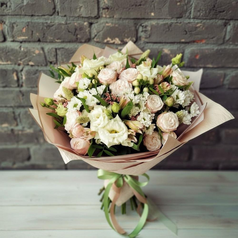 Букет цветов из: Альстромерии, Розы и Хризантемы в Москве